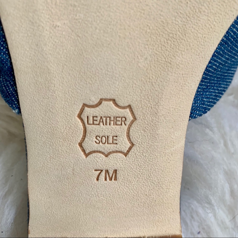 NIB TORY BURCH Annabelle Chambray Bow Slide Sandal - Picture 11 of 11
